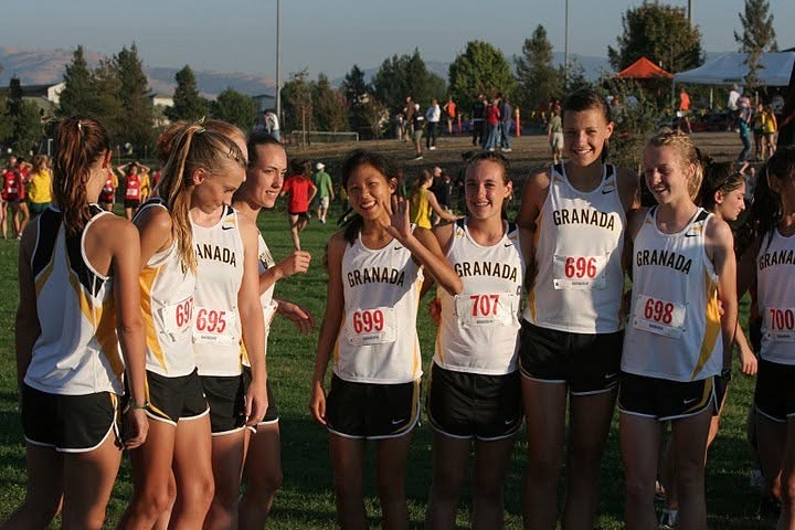 Maryann with her Granada High School cross country teammates after a race